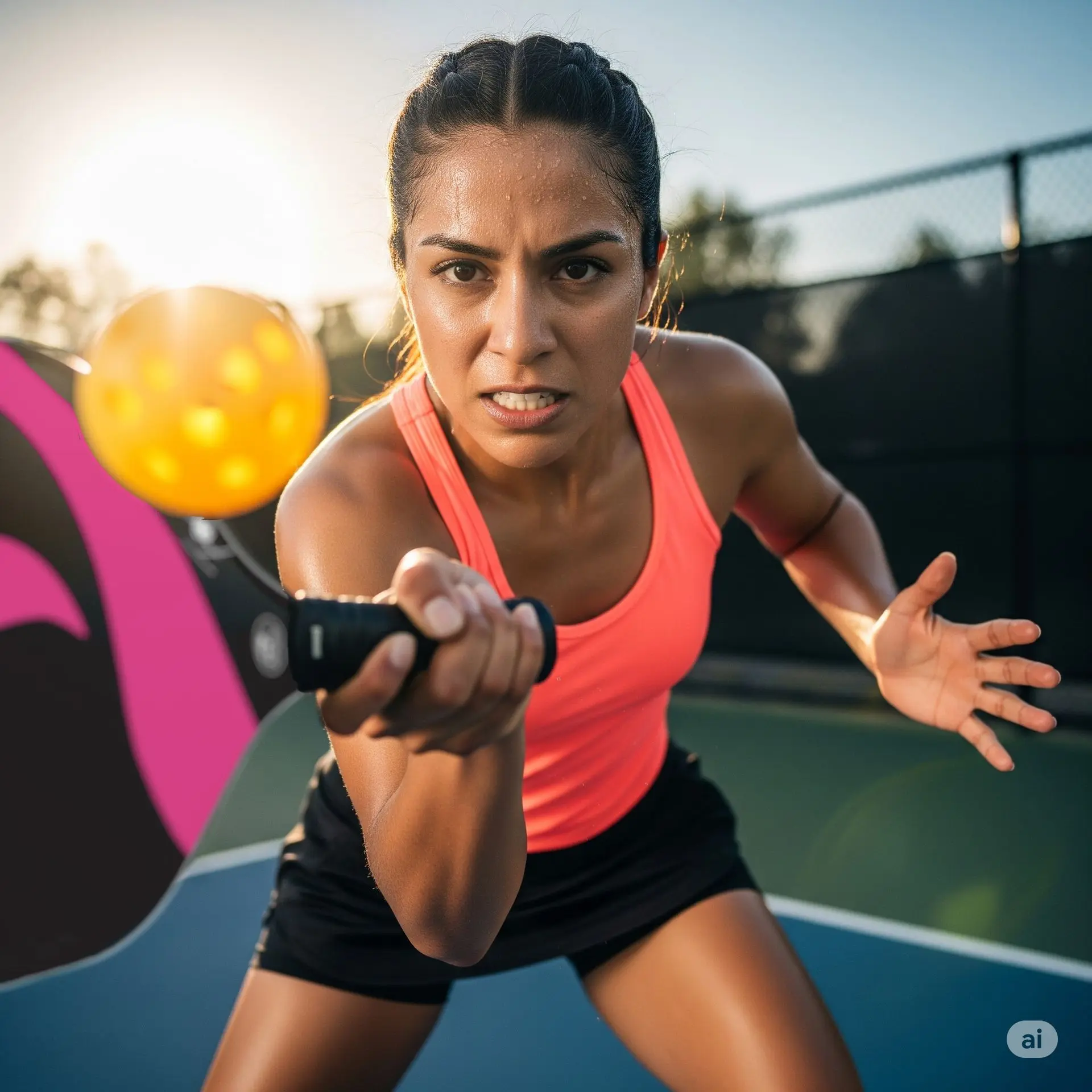An empowered woman pickleball player