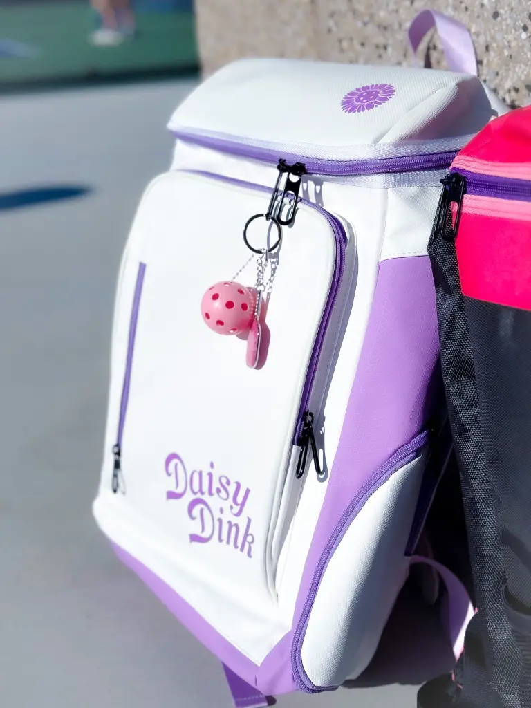 Daisy Dink Pickleball Keychain On bag