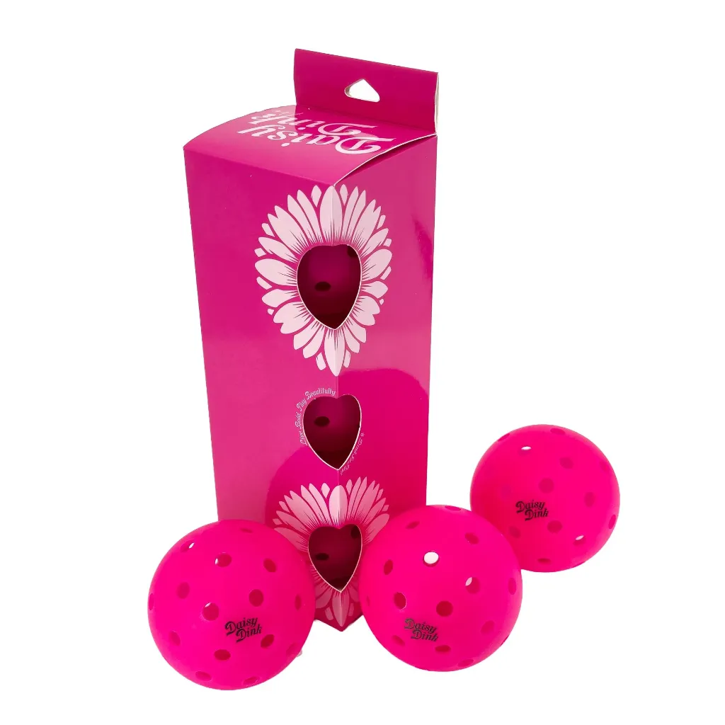 [DD-PNK-PBALL-3SET] Daisy Dink Indoor/Outdoor Pink Pickleballs (3-pack)