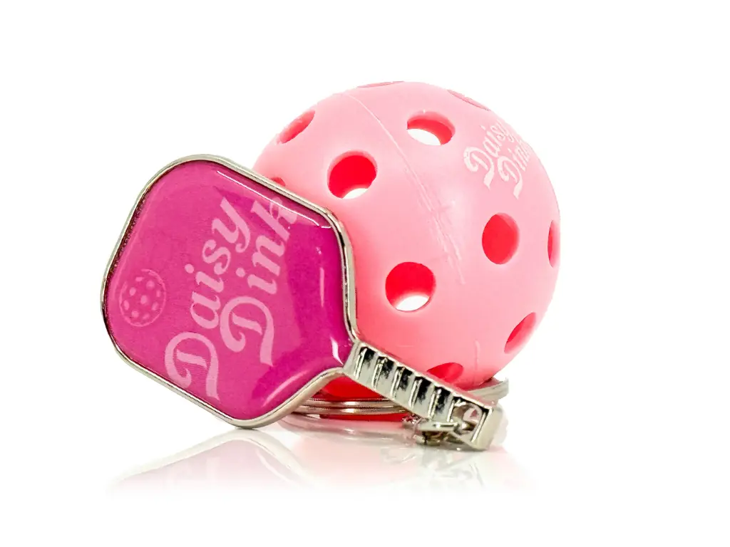 [DD-KC-OGPNK] Cute Pickleball Keychain - Gift for Women Players & Bag Charm | Daisy Dink